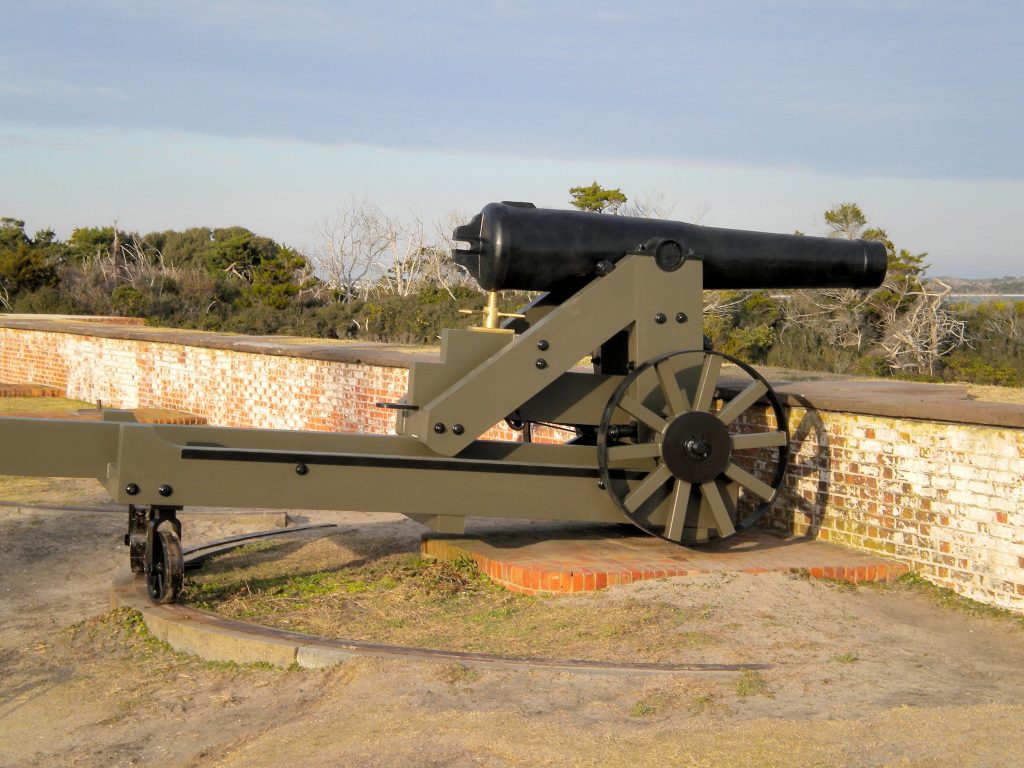 One of the WCC cannons at Fort Macon
