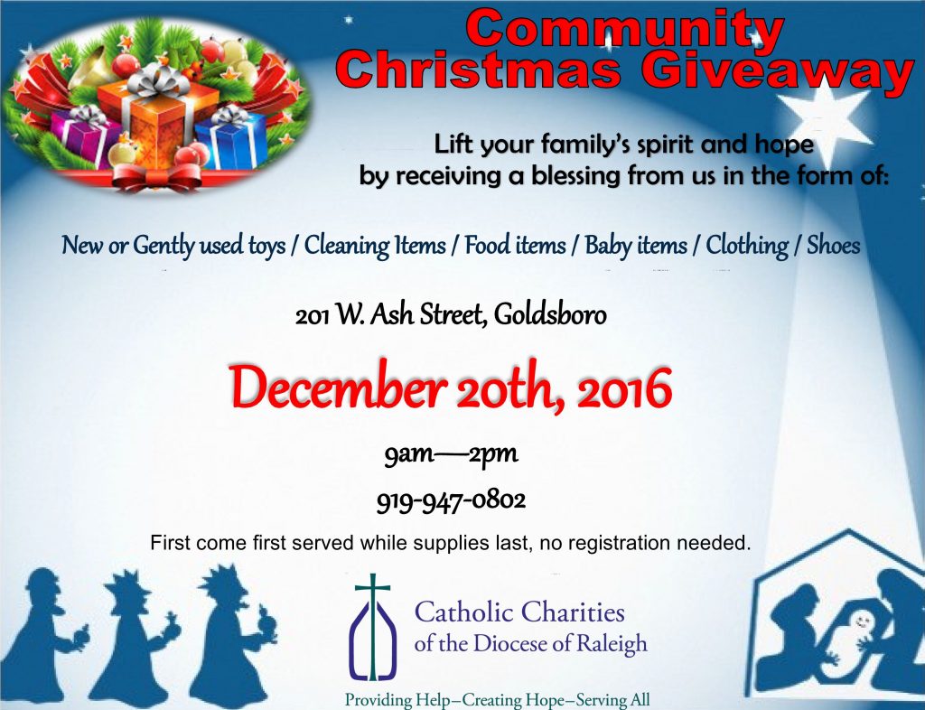 Catholic Charities Community Giveaway - 9 a.m.-2 p.m., Dec. 20